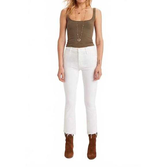 NEW MOTHER the insider crop fray jeans in fairest of them all - Picture 1 of 6